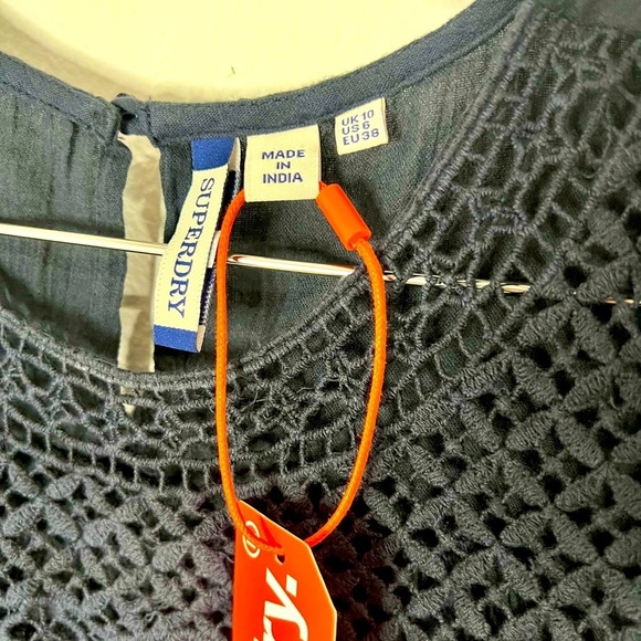 🆕 Superdry Black Stitched Front Sleeveless Top - Picture 6 of 9